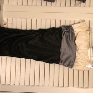 White grey and black dress